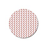 Kawaii Pumpkin Patt White Rubber Coaster (Round) Front