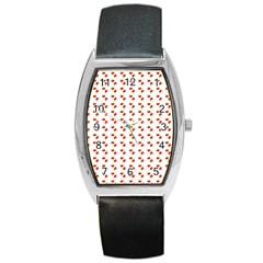 Kawaii Pumpkin Patt White Barrel Style Metal Watch by violetheavensky