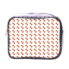 Kawaii Pumpkin Patt White Mini Toiletries Bag (one Side) by violetheavensky