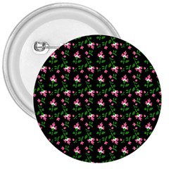 Pink Carnation Black 3  Buttons by violetheavensky