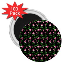 Pink Carnation Black 2 25  Magnets (100 Pack)  by violetheavensky