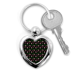 Pink Carnation Black Key Chain (heart) by violetheavensky