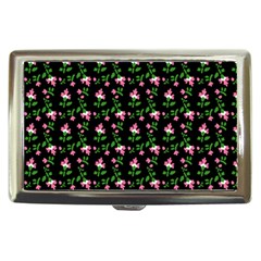 Pink Carnation Black Cigarette Money Case by violetheavensky