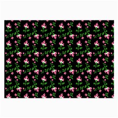 Pink Carnation Black Large Glasses Cloth by violetheavensky