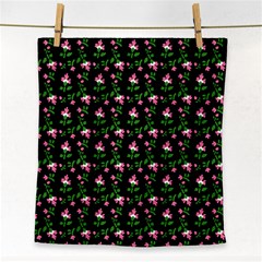 Pink Carnation Black Face Towel by violetheavensky