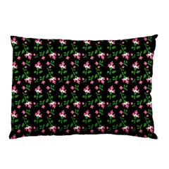 Pink Carnation Black Pillow Case by violetheavensky