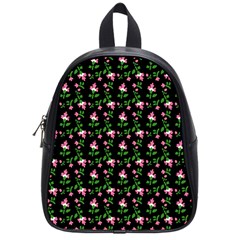 Pink Carnation Black School Bag (small) by violetheavensky