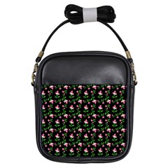 Pink Carnation Black Girls Sling Bag by violetheavensky