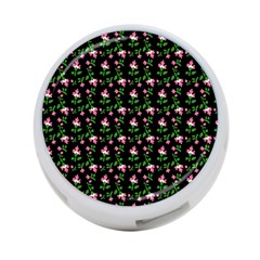 Pink Carnation Black 4-port Usb Hub (one Side) by violetheavensky