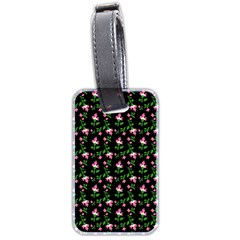 Pink Carnation Black Luggage Tag (two Sides) by violetheavensky