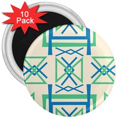 Abstract Pattern Geometric Backgrounds   3  Magnets (10 Pack)  by Eskimos