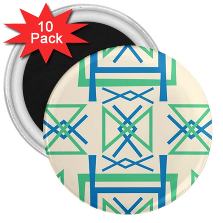 Abstract pattern geometric backgrounds   3  Magnets (10 pack) 