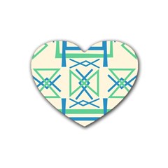 Abstract Pattern Geometric Backgrounds   Rubber Heart Coaster (4 Pack) by Eskimos