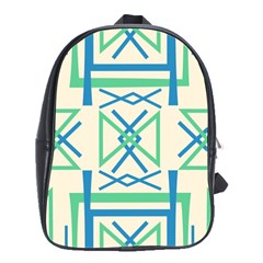 Abstract Pattern Geometric Backgrounds   School Bag (large) by Eskimos