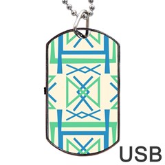 Abstract Pattern Geometric Backgrounds   Dog Tag Usb Flash (one Side) by Eskimos