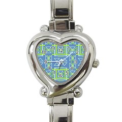 Abstract pattern geometric backgrounds   Heart Italian Charm Watch