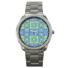 Abstract pattern geometric backgrounds   Sport Metal Watch