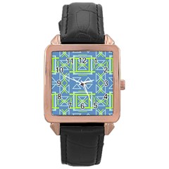 Abstract pattern geometric backgrounds   Rose Gold Leather Watch 