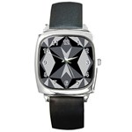 Abstract pattern geometric backgrounds   Square Metal Watch Front