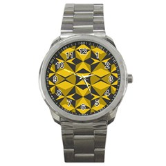 Abstract Pattern Geometric Backgrounds   Sport Metal Watch by Eskimos