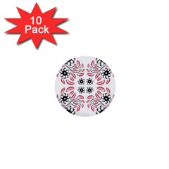 Folk Flowers Print Floral Pattern Ethnic Art 1  Mini Buttons (10 Pack)  by Eskimos