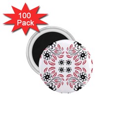 Folk Flowers Print Floral Pattern Ethnic Art 1 75  Magnets (100 Pack)  by Eskimos