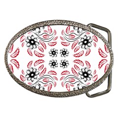 Folk Flowers Print Floral Pattern Ethnic Art Belt Buckles by Eskimos