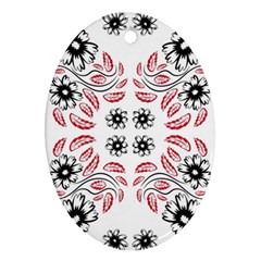 Folk Flowers Print Floral Pattern Ethnic Art Oval Ornament (two Sides) by Eskimos