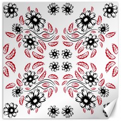 Folk Flowers Print Floral Pattern Ethnic Art Canvas 12  X 12  by Eskimos