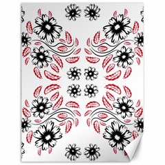 Folk Flowers Print Floral Pattern Ethnic Art Canvas 12  X 16  by Eskimos