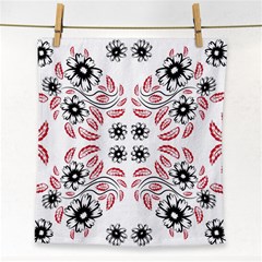 Folk Flowers Print Floral Pattern Ethnic Art Face Towel by Eskimos