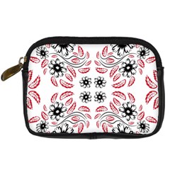 Folk Flowers Print Floral Pattern Ethnic Art Digital Camera Leather Case by Eskimos