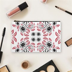 Folk Flowers Print Floral Pattern Ethnic Art Cosmetic Bag (medium) by Eskimos