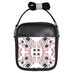 Folk Flowers Print Floral Pattern Ethnic Art Girls Sling Bag by Eskimos