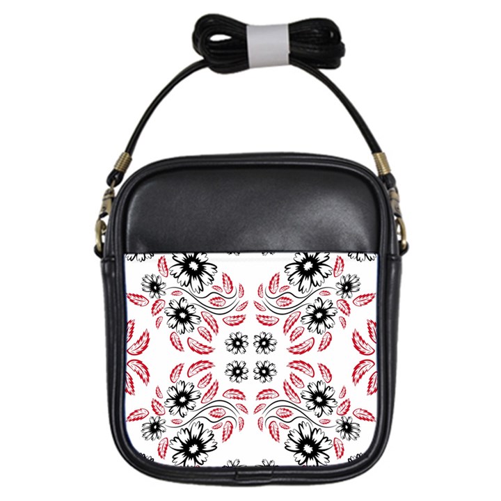 Folk flowers print Floral pattern Ethnic art Girls Sling Bag