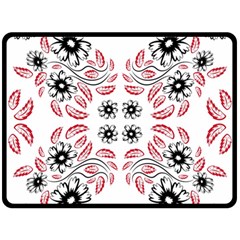 Folk Flowers Print Floral Pattern Ethnic Art Double Sided Fleece Blanket (large)  by Eskimos