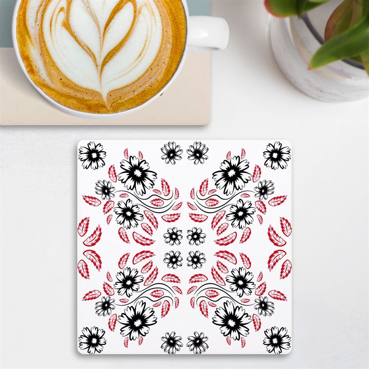 Folk flowers print Floral pattern Ethnic art UV Print Square Tile Coaster 