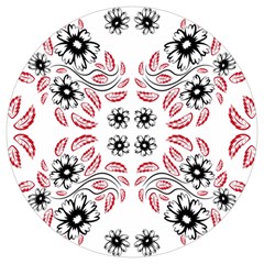 Folk Flowers Print Floral Pattern Ethnic Art Round Trivet