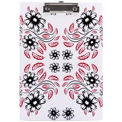 Folk Flowers Print Floral Pattern Ethnic Art A4 Clipboard by Eskimos