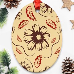 Folk Flowers Print Floral Pattern Ethnic Art Ornament (oval) by Eskimos