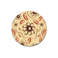 Folk Flowers Print Floral Pattern Ethnic Art Magnet 3  (round) by Eskimos