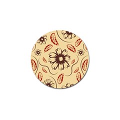 Folk Flowers Print Floral Pattern Ethnic Art Golf Ball Marker by Eskimos