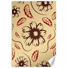 Folk Flowers Print Floral Pattern Ethnic Art Canvas 24  X 36  by Eskimos