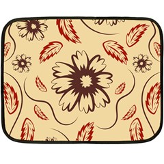 Folk Flowers Print Floral Pattern Ethnic Art Double Sided Fleece Blanket (mini)  by Eskimos