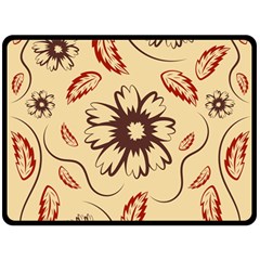 Folk Flowers Print Floral Pattern Ethnic Art Fleece Blanket (large)  by Eskimos