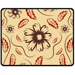 Folk Flowers Print Floral Pattern Ethnic Art Fleece Blanket (medium)  by Eskimos