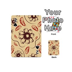 Folk Flowers Print Floral Pattern Ethnic Art Playing Cards 54 Designs (mini) by Eskimos