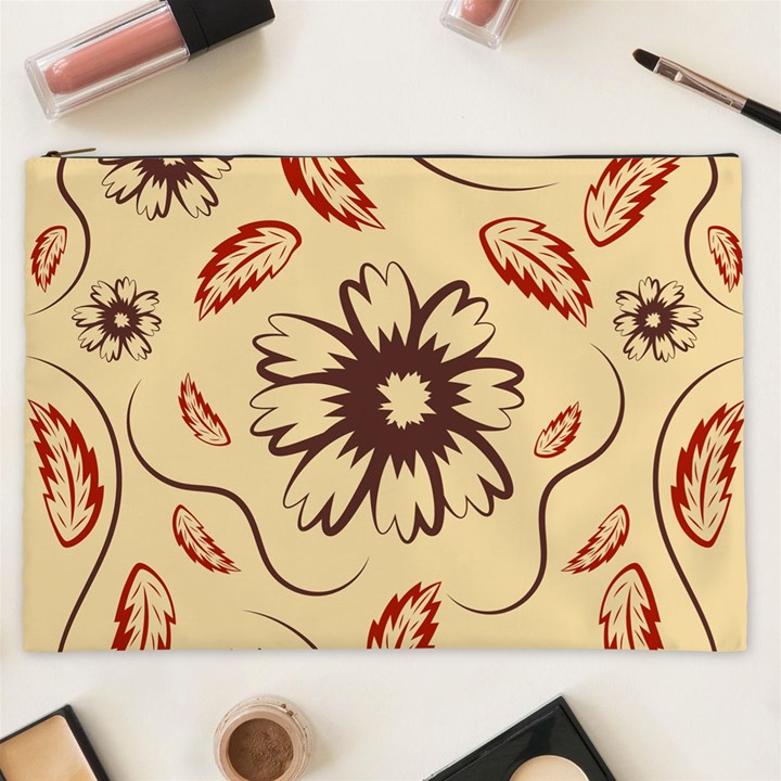 Folk flowers print Floral pattern Ethnic art Cosmetic Bag (XXL)