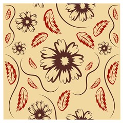 Folk Flowers Print Floral Pattern Ethnic Art Wooden Puzzle Square by Eskimos