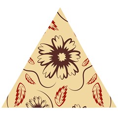 Folk Flowers Print Floral Pattern Ethnic Art Wooden Puzzle Triangle by Eskimos